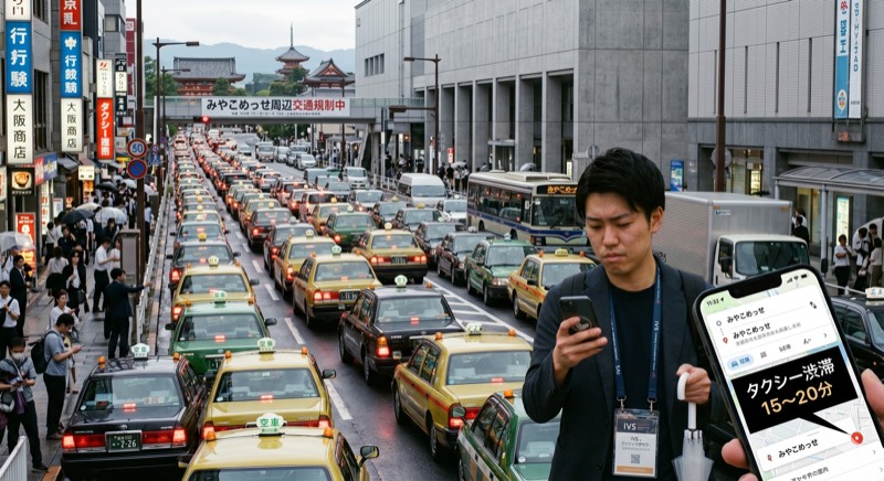 タクシー渋滞15〜20分